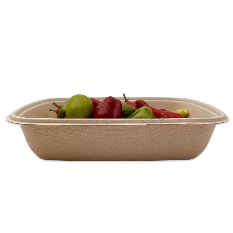 heavy-duty dinner plates for restaurants -CR1000 33OZ Natural Pulp Tray