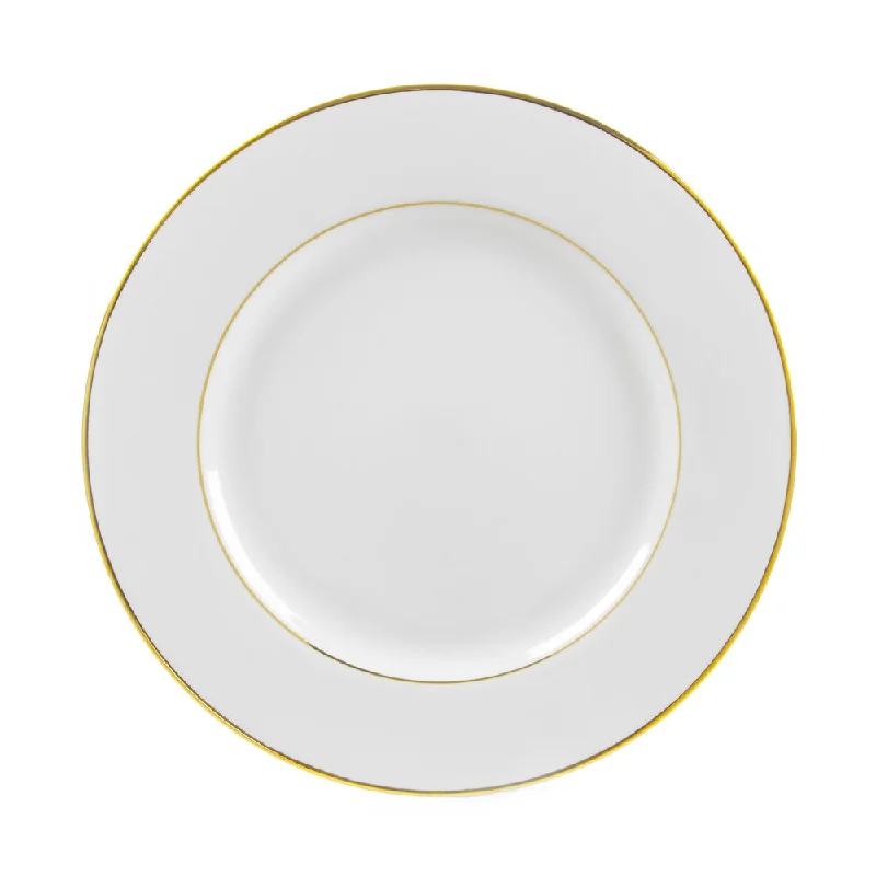 heavy-duty disposable serving plates -10 Strawberry Street Gold Double Line Dinner Plate (Set of 6)