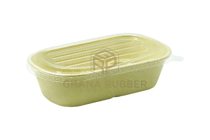 disposable paper cups for parties -Bagasse Oval Bowls + Lids 500ml