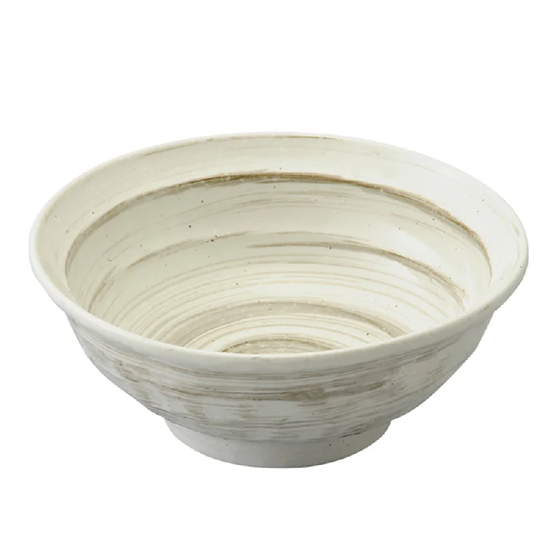 eco-friendly glass drinkware -47 oz Ramen, Donburi Bowl Japanese Brush Marks Kobiki with Uneven Surface (Ishimegata) 6.8