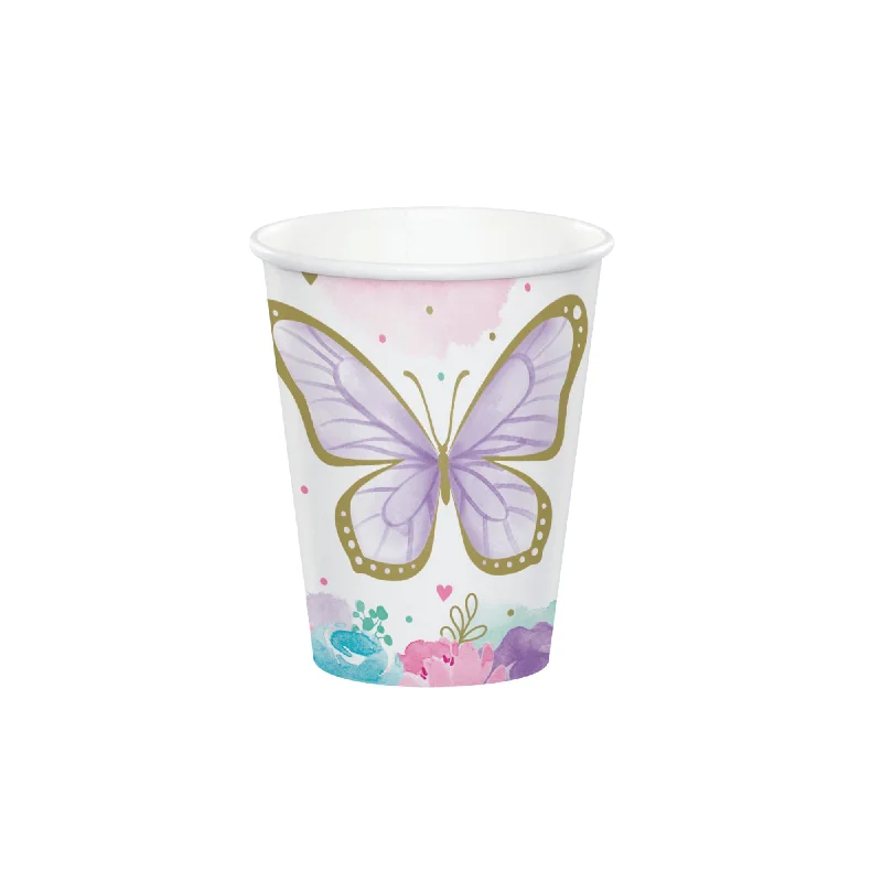 funny coffee cups for friends gifts -Butterfly Party Cups 8ct