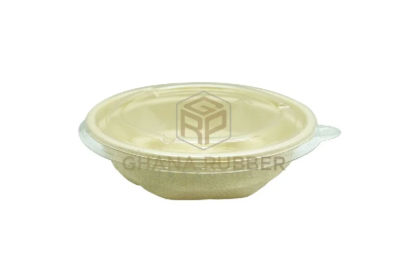 eco-friendly bamboo plates for kids -Bagasse Diamond Bowls + Lids 500ml