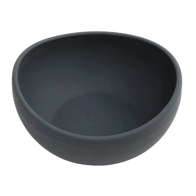 biodegradable drinking cups -FuzzYard Life Silicone Dog Bowl Slate Grey Small