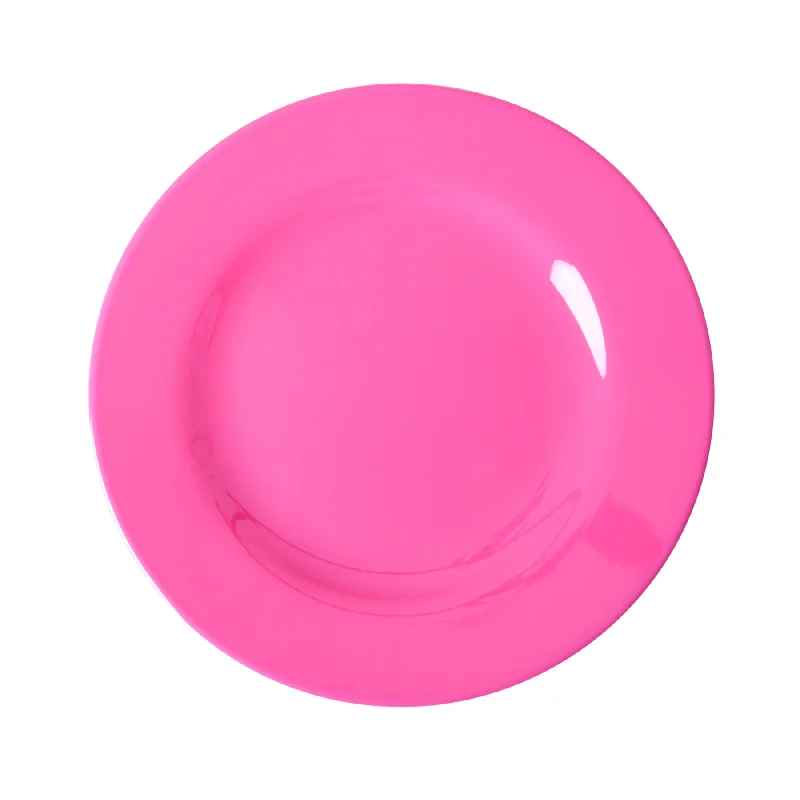 bamboo serving plates for picnics -Rice DK Melamine Round Side Plate in Fuchsia