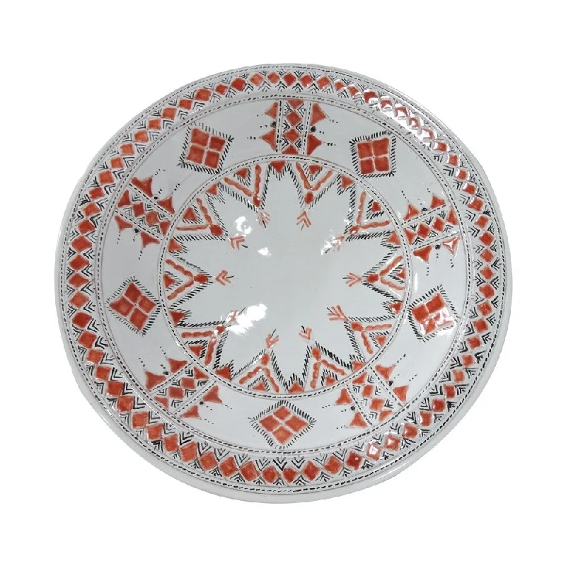 vintage floral dinner plates -Handmade Moroccan Plate with Vivid Colors