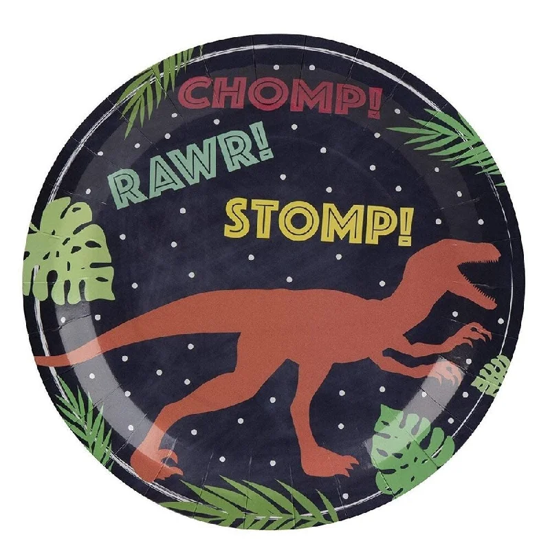 high-end glass bowls -80-Pack Disposable Paper Plates, Dinosaur Themed Party Supplies for Dinner, 9"