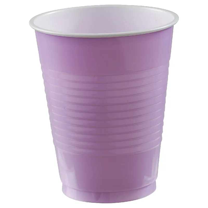 clear glass mugs for coffee -PLASTIC CUPS - LAVENDER   16OZ   20 COUNT