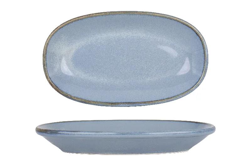 durable ceramic serving plates -Sky Hygge Oval Service Plate 19cm