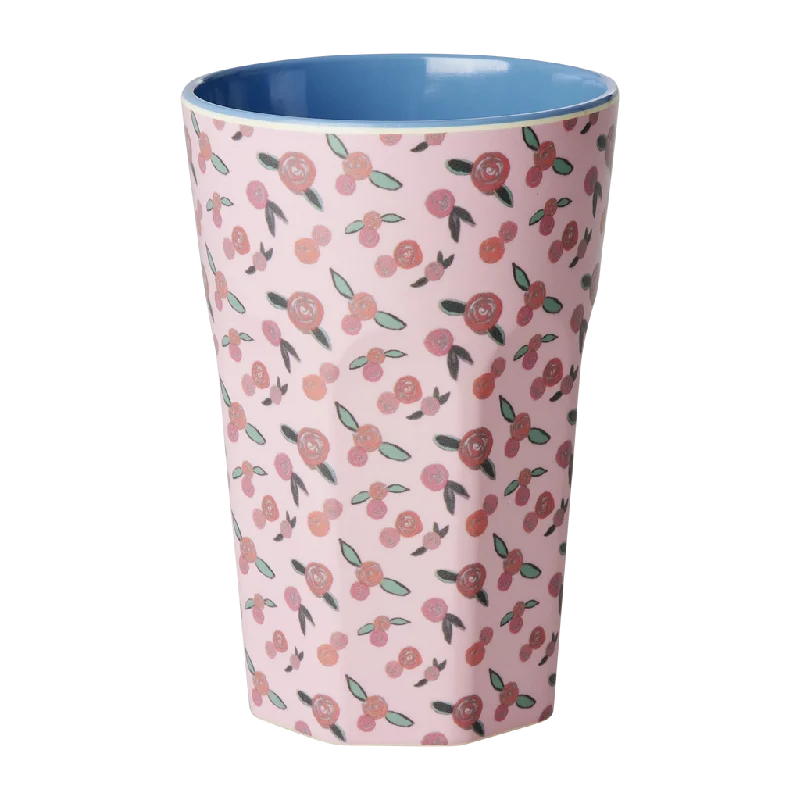 funny ceramic coffee mugs for coworkers -Melamine Tall Cup - Rose is a Rose Print