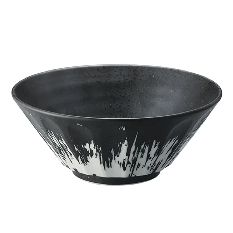 kids disposable cups -Large 50 oz Ramen, Donburi Bowl Black with Artistic White Paint Scraped-Style (Shinogi) 6.8