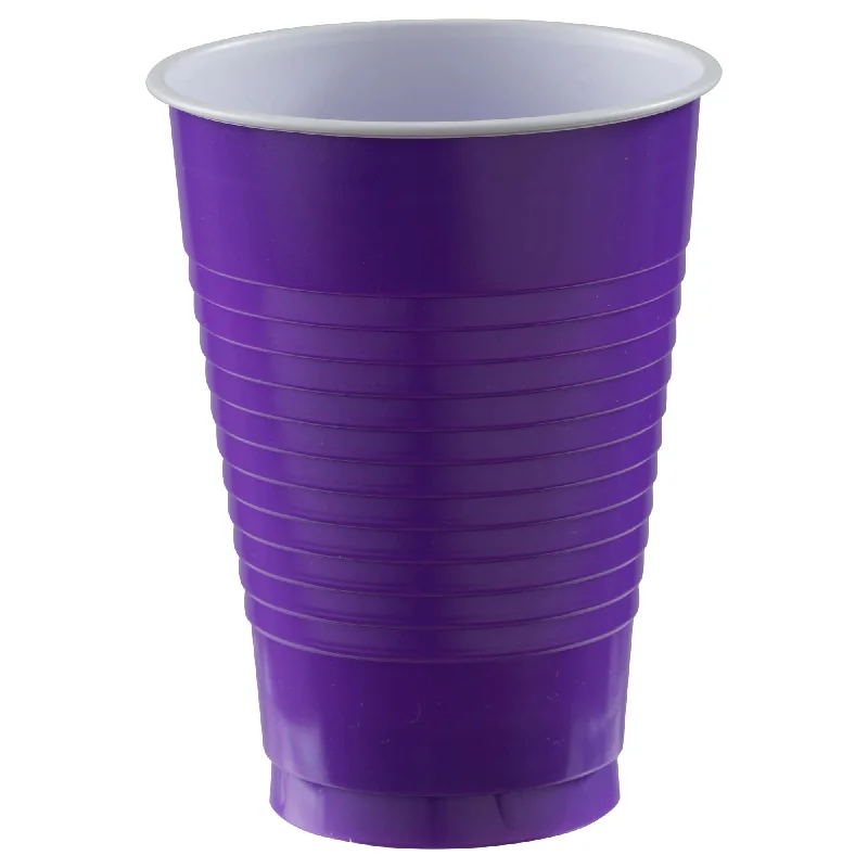 cute and funny coffee mugs -PLASTIC CUPS - NEW PURPLE   12OZ   20 COUNT