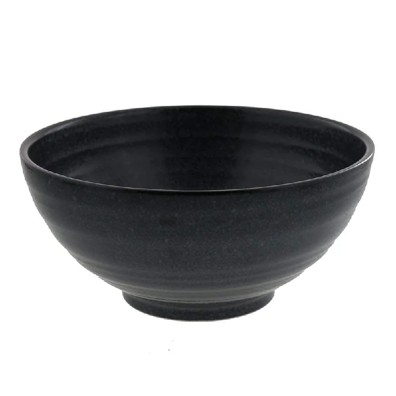 heavy-duty plastic dinnerware sets -Extra Large Sanuki Udon Donburi Ramen Bowl - Black