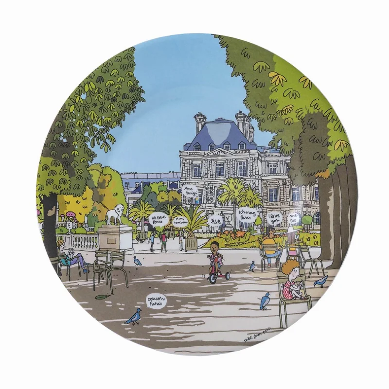 reusable dinnerware for holiday dinners -Petit Jour Paris Dessert Plate “Jardin Du Luxembourg”