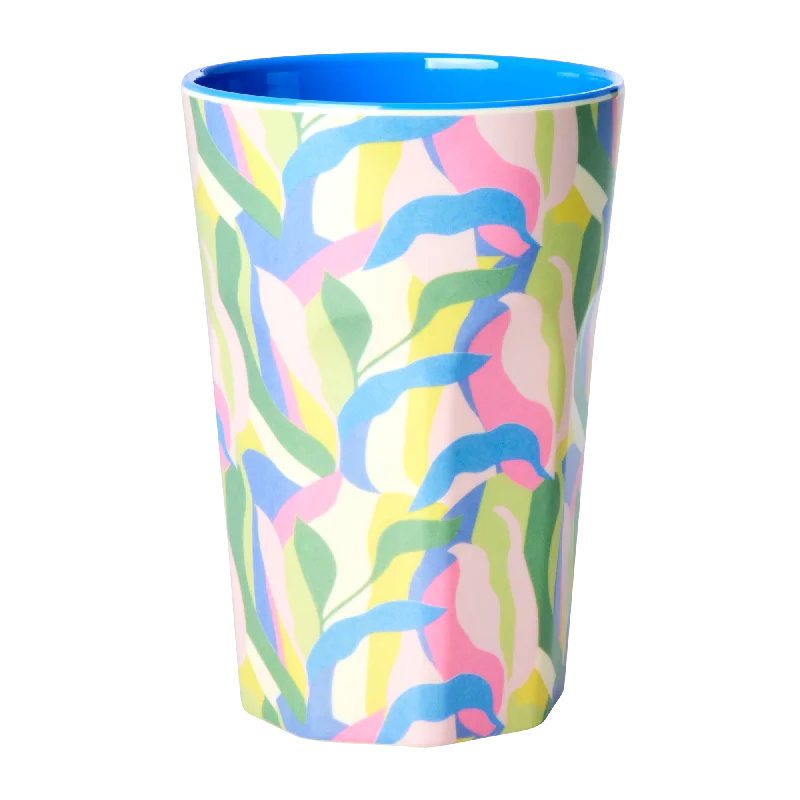 unique travel mugs for coffee -Melamine Tall Cup - Blue - Jungle Fever Print