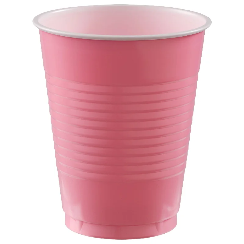 custom made coffee tumblers -PLASTIC CUPS - NEW PINK   18OZ   20 COUNT