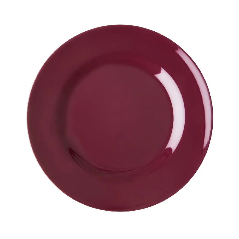 porcelain serving plates for weddings -Rice DK Melamine Round Side Plates in Maroon