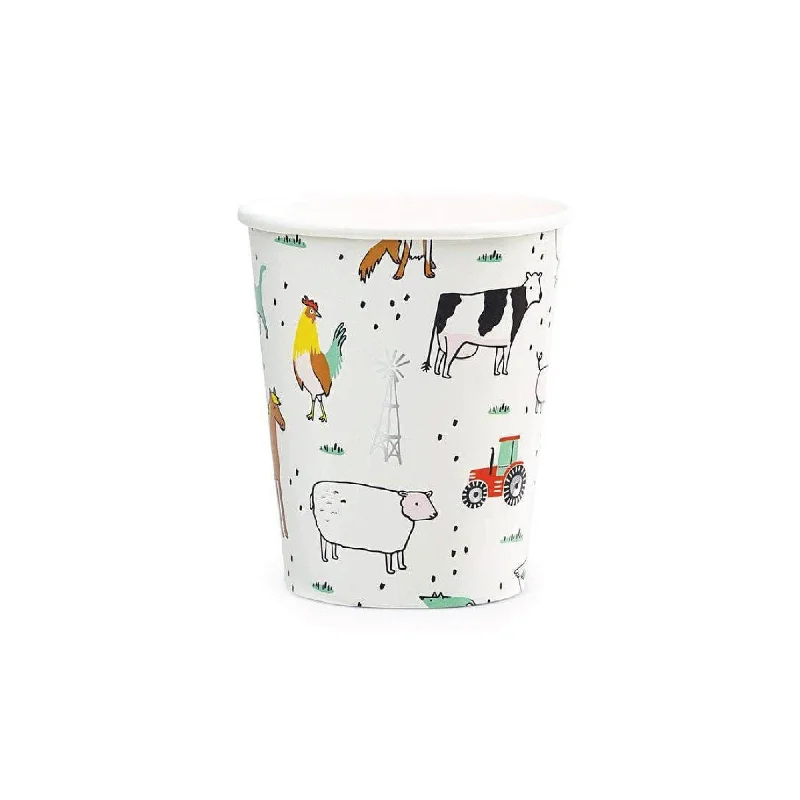 large custom coffee mugs for tea -Farm Animals Cups 8ct