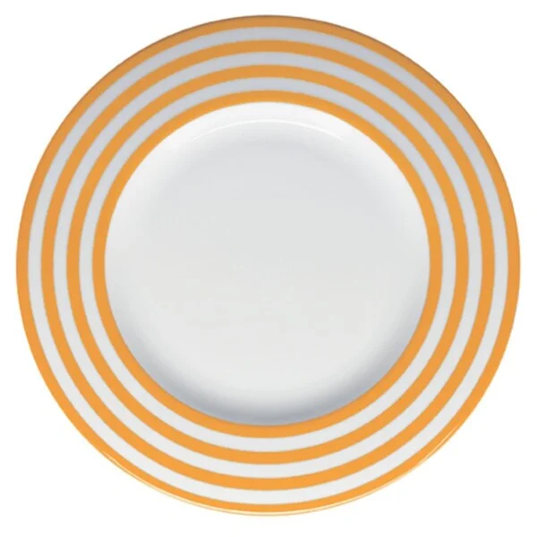 vintage-style dinner plates for parties -Red Vanilla Freshness Lines Orange 11.25-inch Dinner Plates (Set of 6)