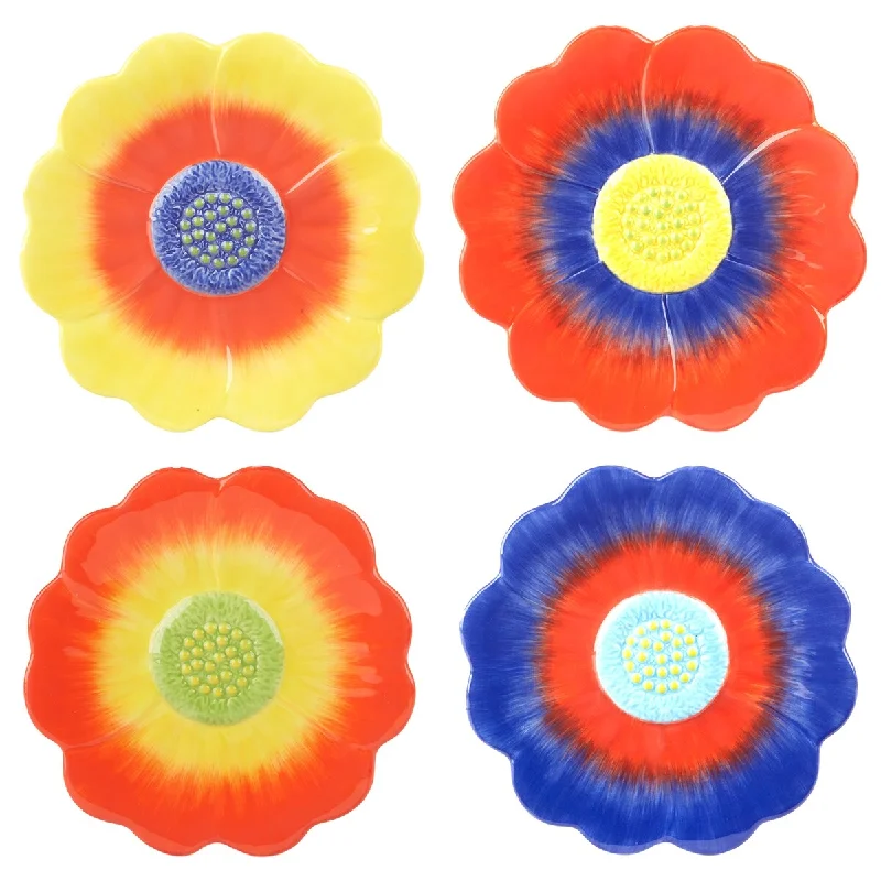 compostable soup spoons -Certified International Poppy 3-D Flower Dessert Plates - 8.75" Diam x 1'