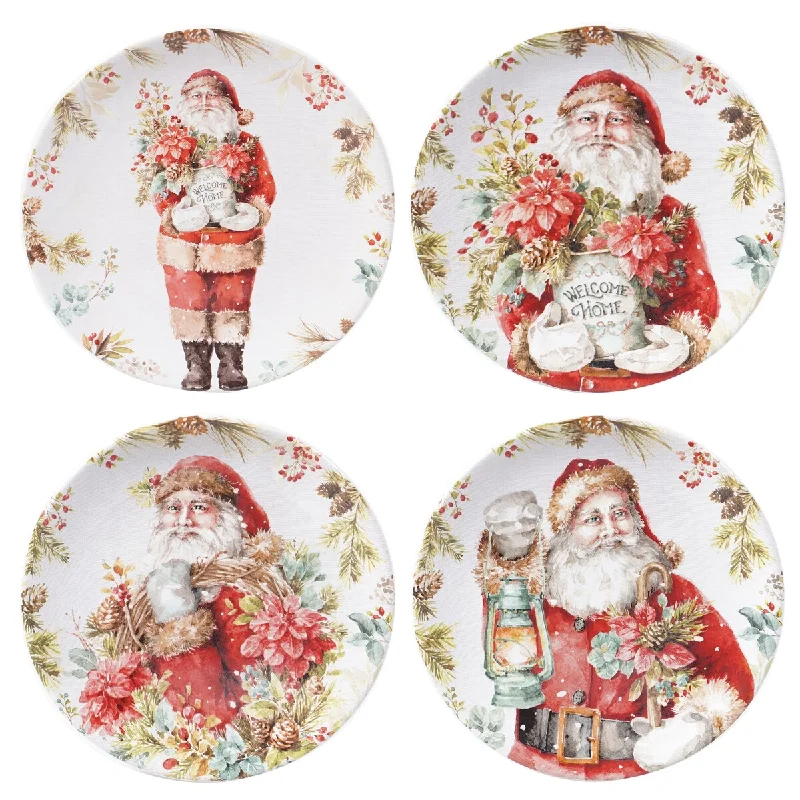 elegant disposable plates for events -Certified International Christmas Story 9-inch Salad/Dessert Plates (Set of 4)