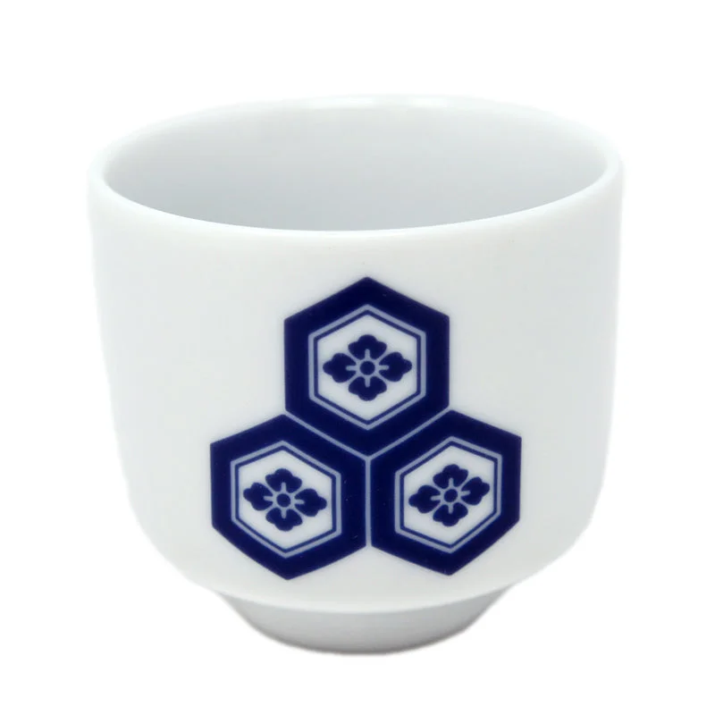 cute travel coffee tumblers -Sake Cup Family Crest Mitsumorikikko