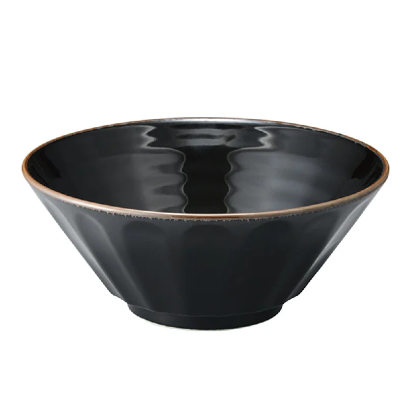 kids eco-friendly plates -Large 50 oz Ramen, Donburi Bowl Deep-Black Scraped-Style (Shinogi) 6.8