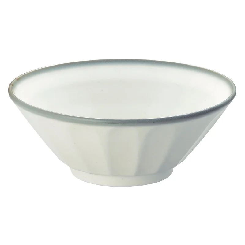 high-quality wooden serving spoons -Large 50 oz Ramen, Donburi Bowl White-Gray Scraped-Style (Shinogi) 6.8