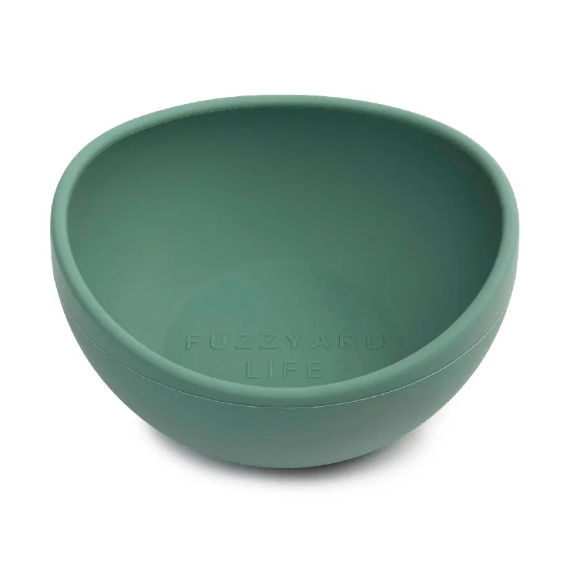 stylish serving bowls for salads -FuzzYard Life Silicone Dog Bowl Myrtle Green Small