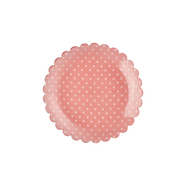 heavy-duty camping dinner plates -Rice DK Acrylic Cake Plate with Coral Dots Fabric