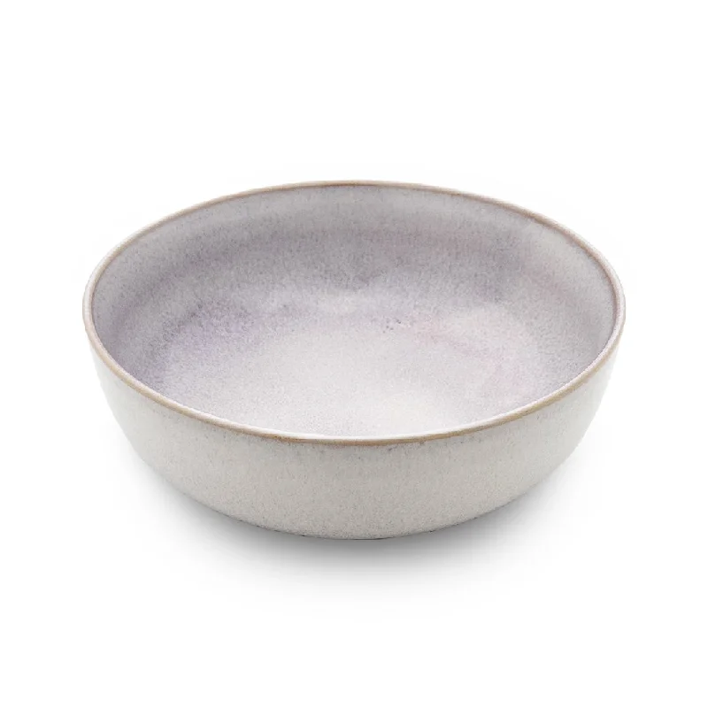 stackable disposable plates -Lavender Mist Reactive Glazed Salad Bowl 34 fl oz / 7.2" dia