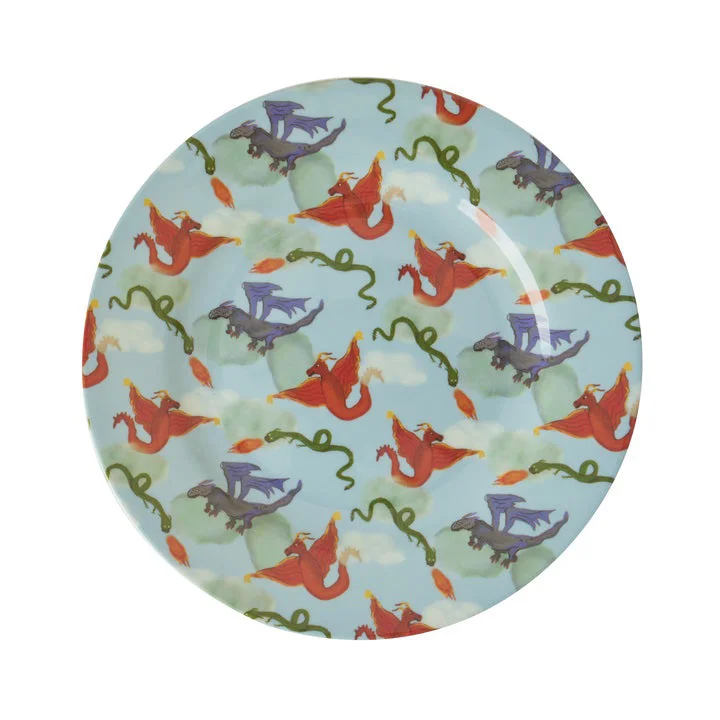 eco-friendly disposable soup bowls -Rice DK Melamine Kids Side Plate with Dragon Print