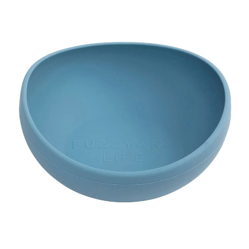 stylish porcelain serving trays -FuzzYard Life Silicone Dog Bowl French Blue Large