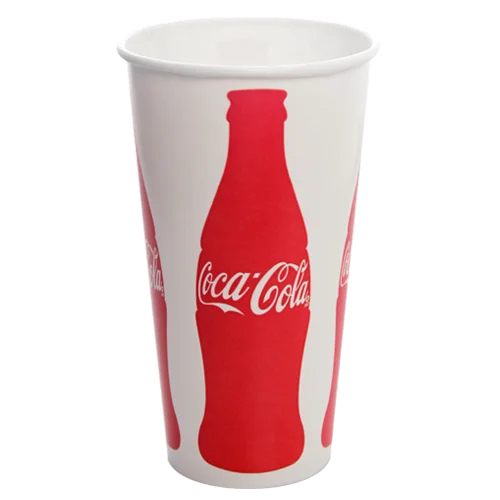 stainless steel cups with custom design -Karat 32oz Paper Cold Cups (104.5mm) - Coca Cola Print - 600 pcs