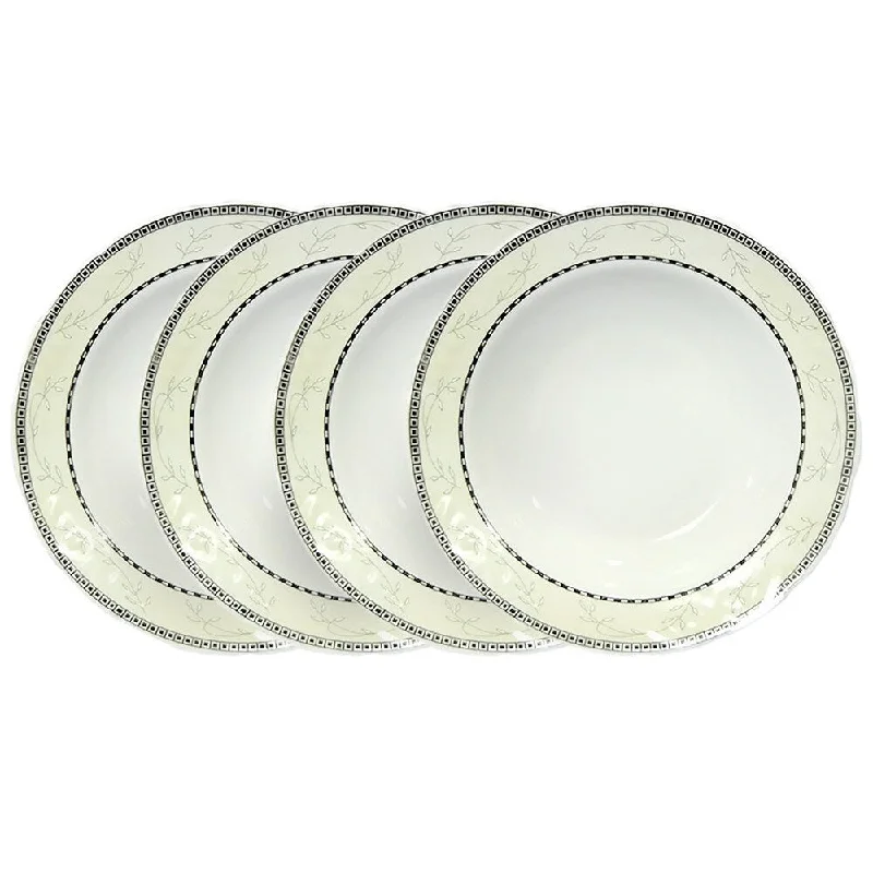 high-quality porcelain bowls -STP-Goods European Platinum Plated Porcelain Dessert Plate 6.9" (Set of 4)