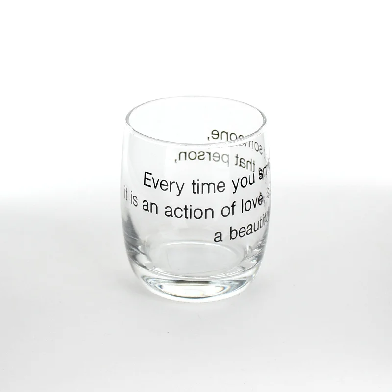 personalized coffee tumblers for family members -Cup (Glass/Typography/CL/BK/6.9x8.5cm / 265mL)