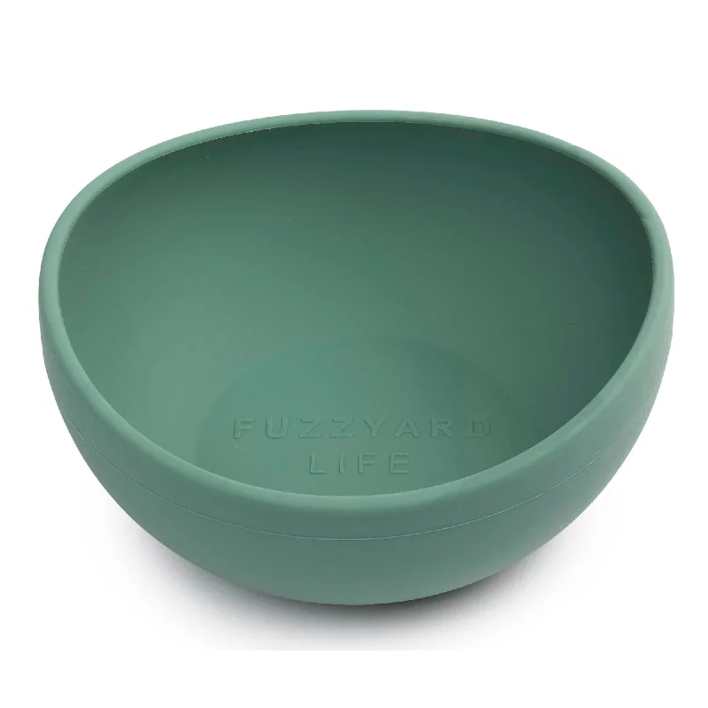 stainless steel drinkware sets -FuzzYard Life Silicone Dog Bowl Myrtle Green Medium