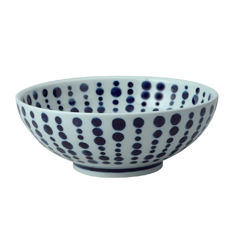 elegant disposable plates for events -Large 51 oz Wide Mouth Ramen, Donburi Bowl Japanese Polka Dot (Tenmon)