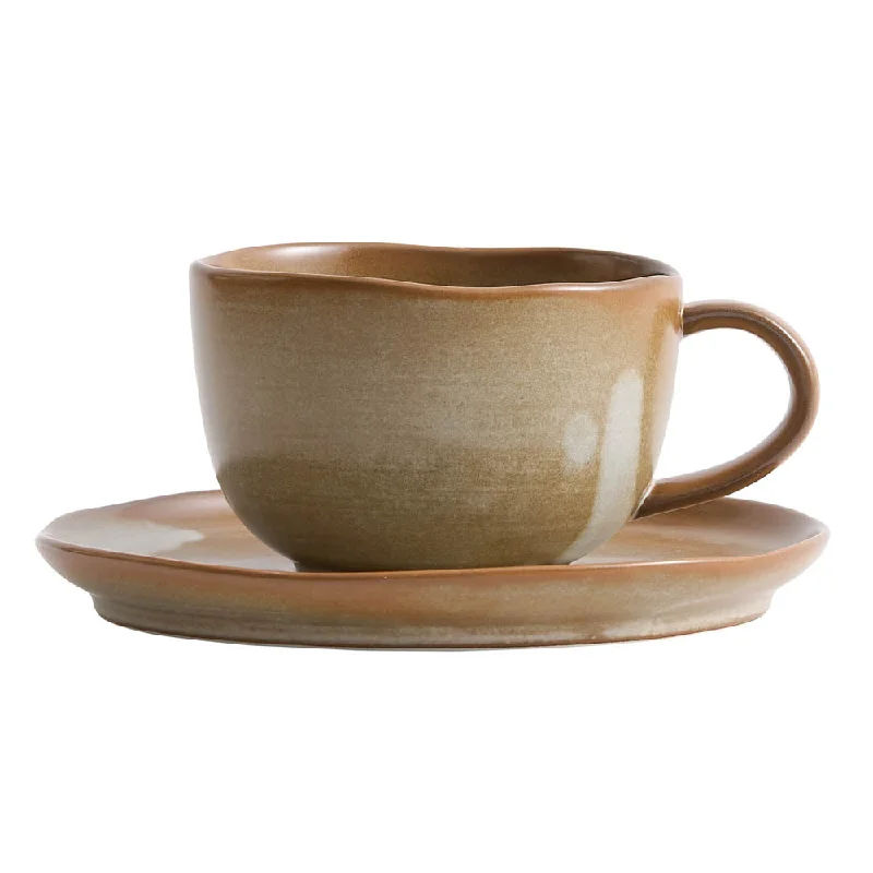 cute travel mugs for tea -WoodFire - Cup & Saucer