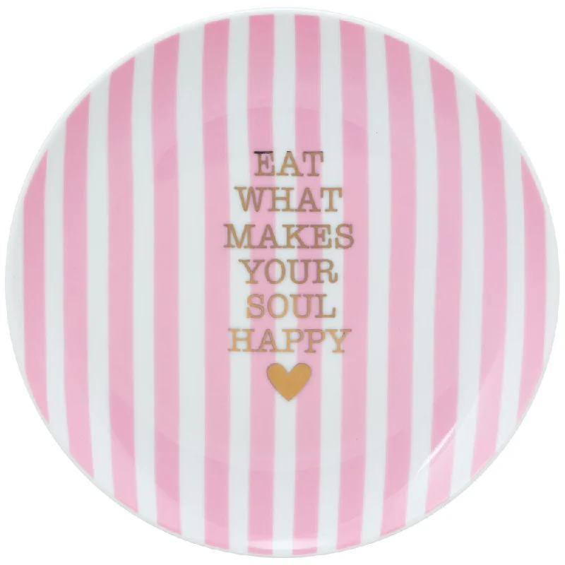 stylish dessert plates -10 Strawberry Street Coral Happy Soul The Goodies App Plate (Set of 4)