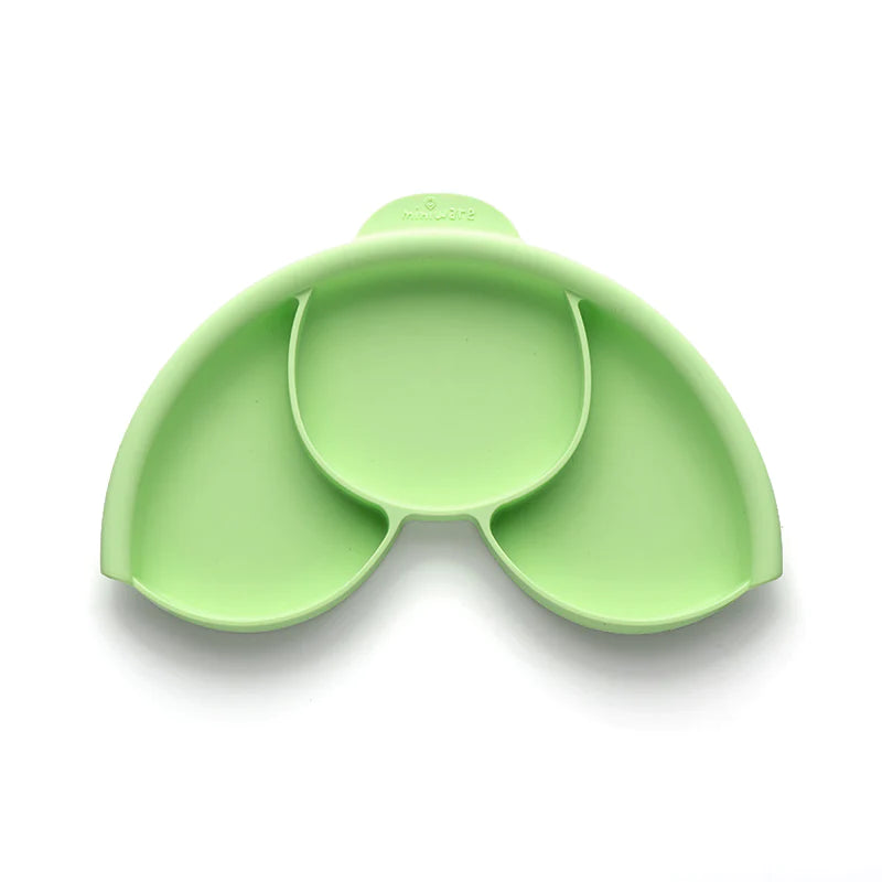 reusable bamboo plates for kids -Miniware Silicone Smart Divider In Key Lime