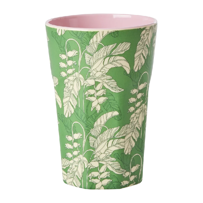 clear coffee tumblers with designs -Melamine Tall Cup - Paradise Print