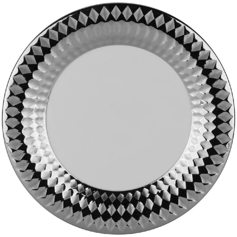 large ceramic dinner plates for events -10 Strawberry Street Cairo 10.5-inch Dinner Plate Silver (Set of 6)