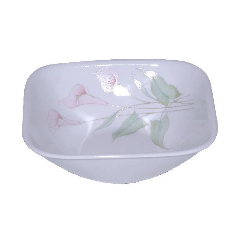 eco-friendly bamboo cups -BOWL CEREAL CORNINGWARE SQUARE LILY VILLY 2323-LV-LP PC