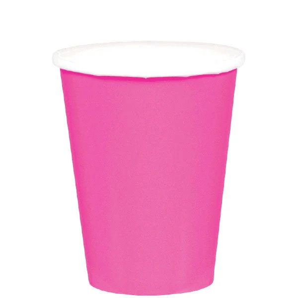 stylish coffee mugs for birthday gifts -HOT / COLD PAPER CUPS - BRIGHT PINK   9OZ   20 COUNT