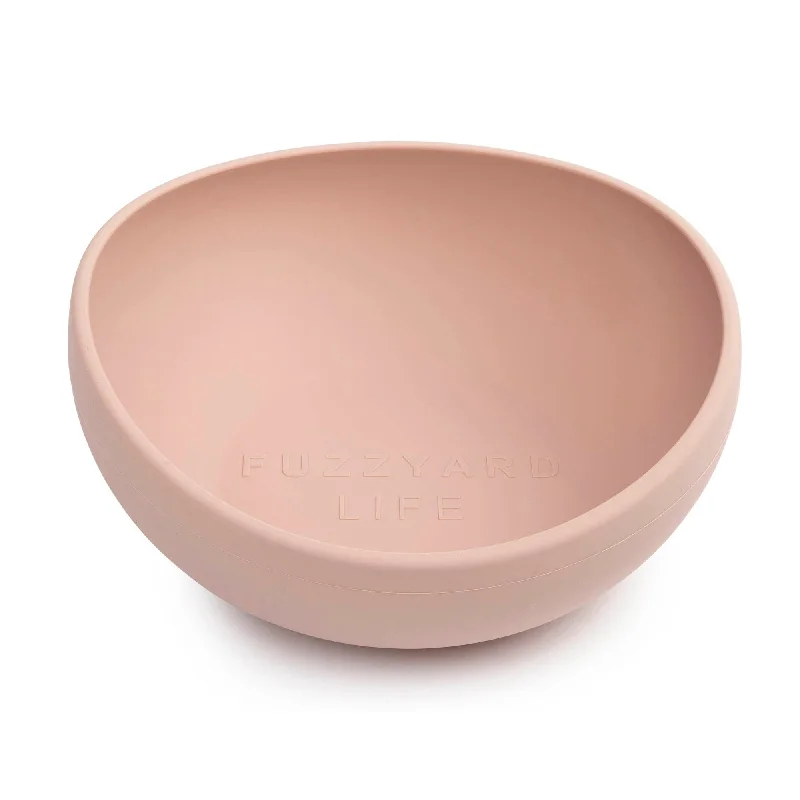 non-slip plastic serving trays -FuzzYard Life Silicone Dog Bowl Soft Blush Medium