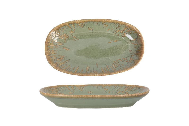 ceramic appetizer plates -Sage Snell Oval Service Plate 19cm