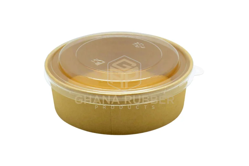 high-end wooden serving trays -Kraft Round Bowl + Lids 500ml