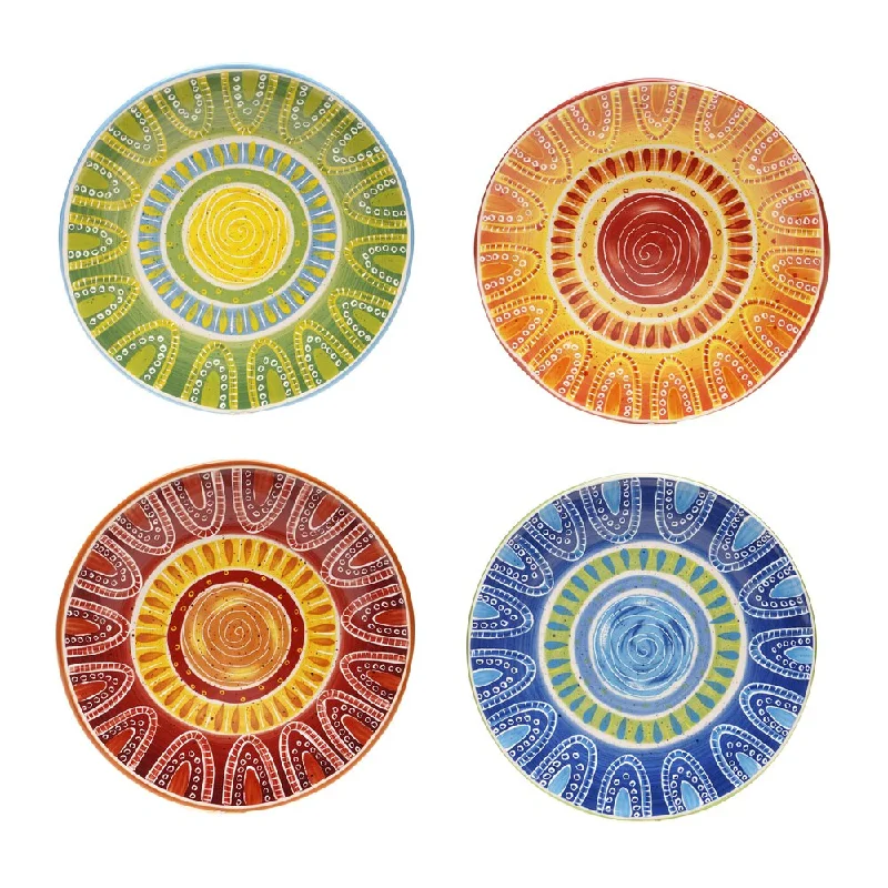 large porcelain dinner plates -Certified International Hand-painted Tapas Dinner Plates (Set of 4)