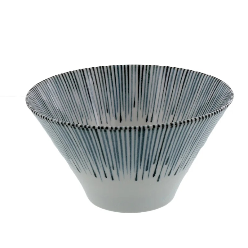 high-end bamboo flatware for outdoor use -Aitokusa Trapezoidal Donburi Bowl - Blue and White