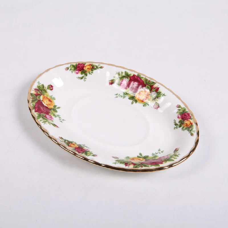 eco-friendly glass plates -SAUCE BOAT STAND OCR ROYAL ALBERT